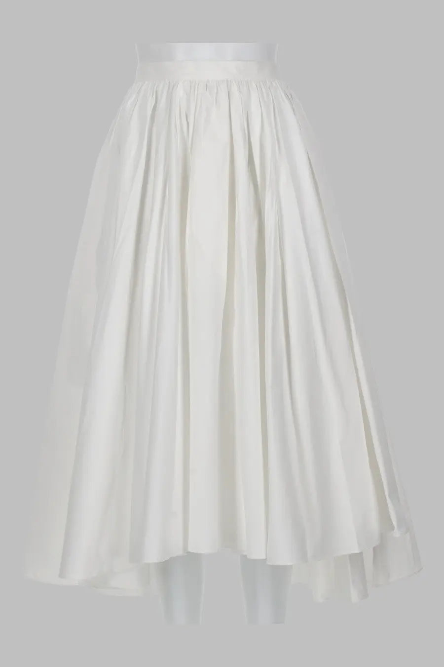 Self-portrait women’s gonna midi in white popeline di cotone with a flowing pleated skirt and asymmetrical hemline