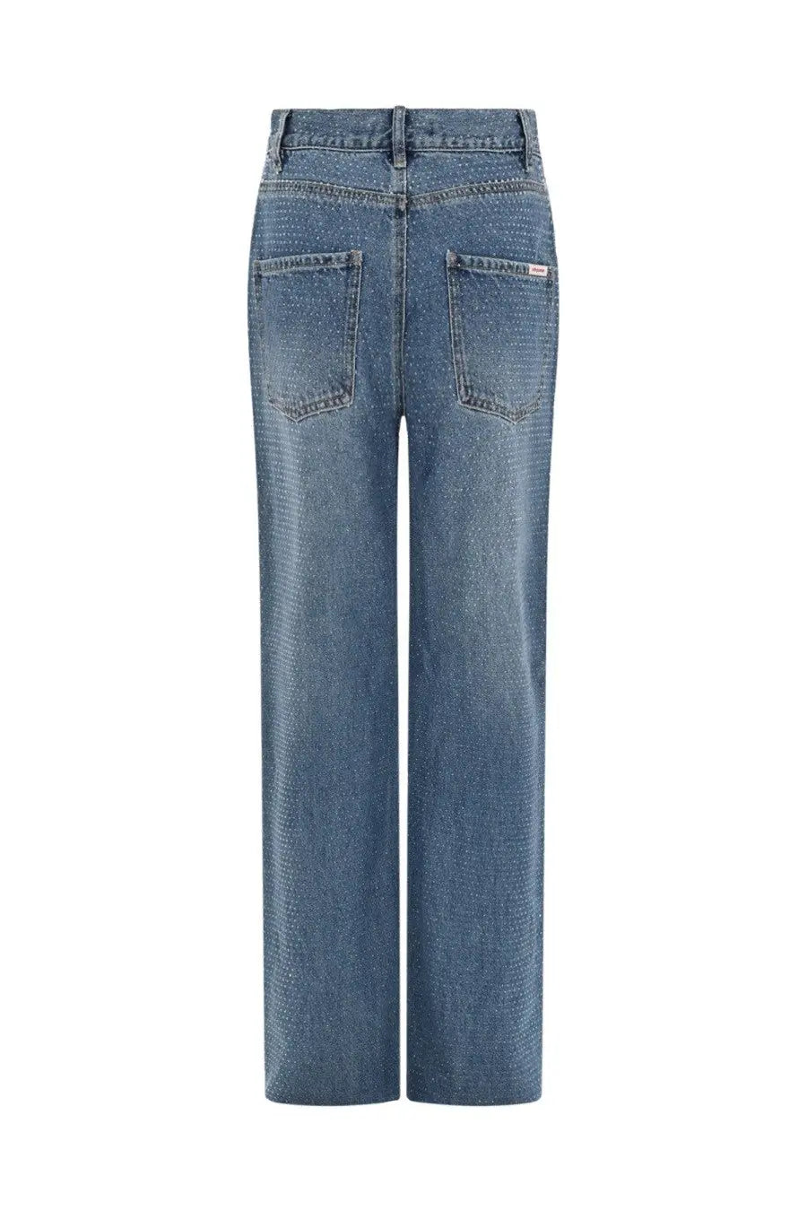 Self-portrait women’s blue denim jeans with wide-leg cut and subtle fading