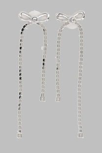 self-portrait Women's Orecchini Pendenti Con Fiocchi Cristalli Silver