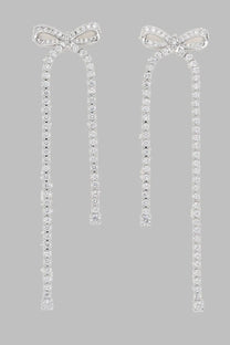 self-portrait Women's Orecchini Pendenti Con Fiocchi Cristalli Silver