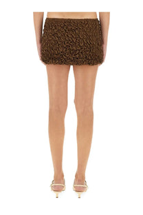 Selia richwood women’s brown ruched mini skirt with textured gathered fabric finish