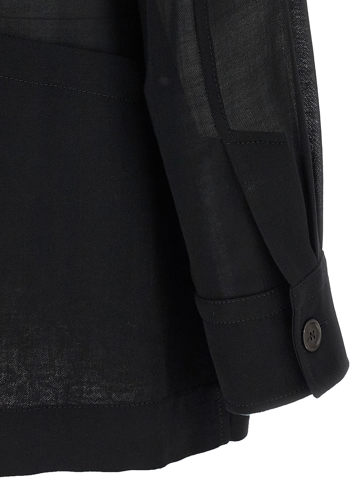 Ferragamo Semi Sheer Wool Jacket Black