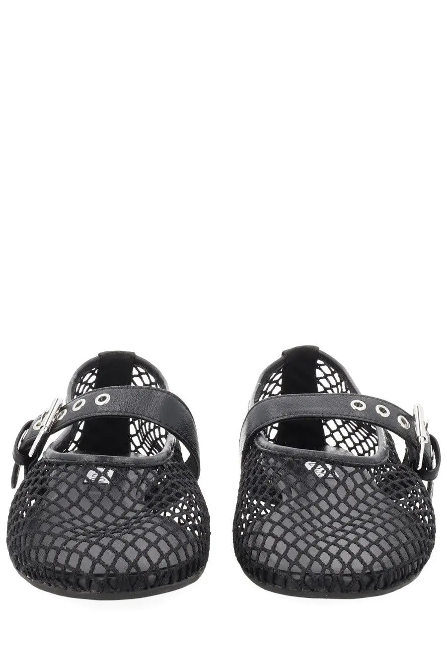 Senso women’s ballerina carina black mesh mary jane flats with silver-toned buckle and strap details