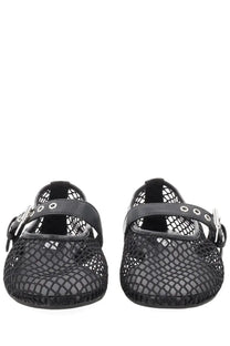 Senso women’s ballerina carina black mesh mary jane flats with silver-toned buckle and strap details