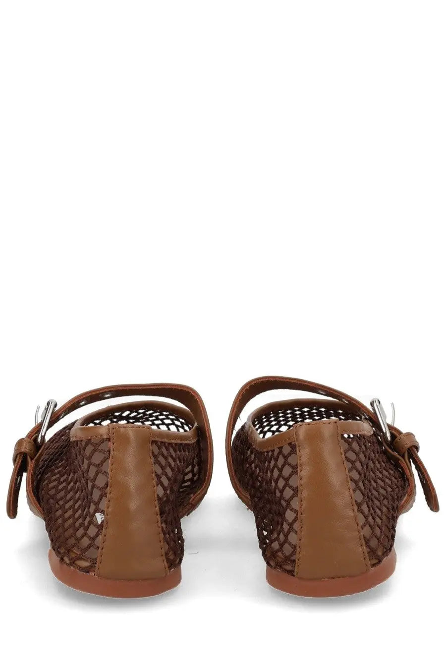 Senso women’s ballerina carina brown brown mesh flats with leather accents and silver buckle details