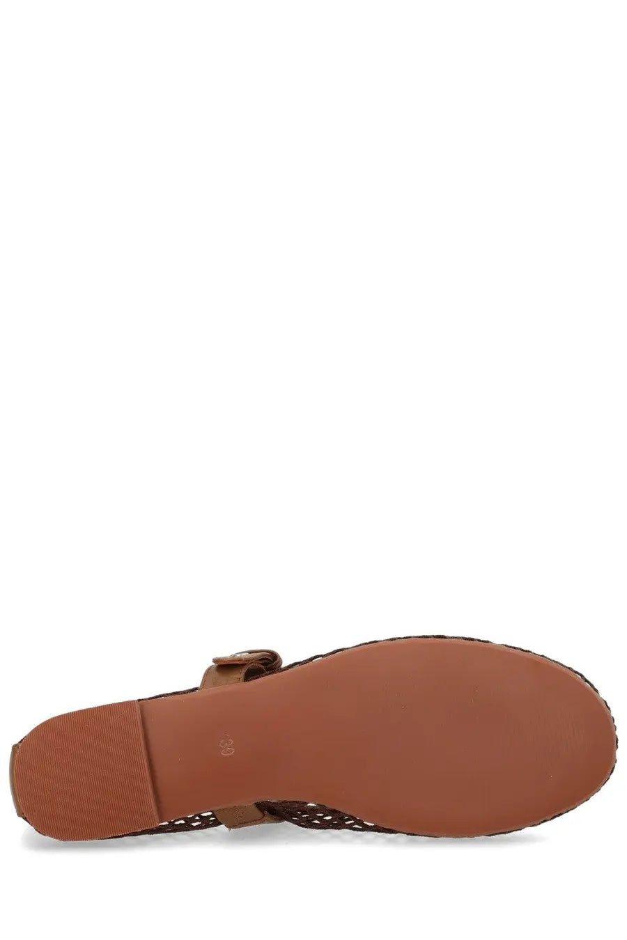 Senso women’s ballerina Carina brown espadrille sandal with tan leather strap and woven sole