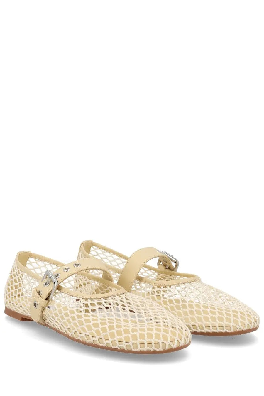 Senso women’s ballerina carina white cream-colored mesh flat shoes with delicate strap and buckle design