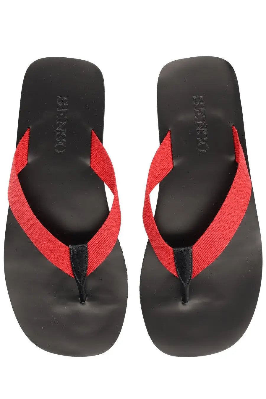 Senso women’s sandalo infradito xylon red black and red flip-flops with elastic straps and contoured footbed