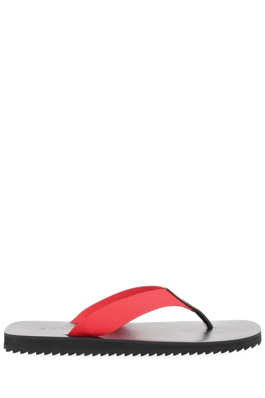 Senso women’s sandalo infradito xylon red flip-flop with red fabric strap and black rubber sole with textured edge