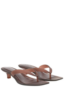 Brown leather thong sandals senso womens sandalo sonya con tacco with low heel and square toe