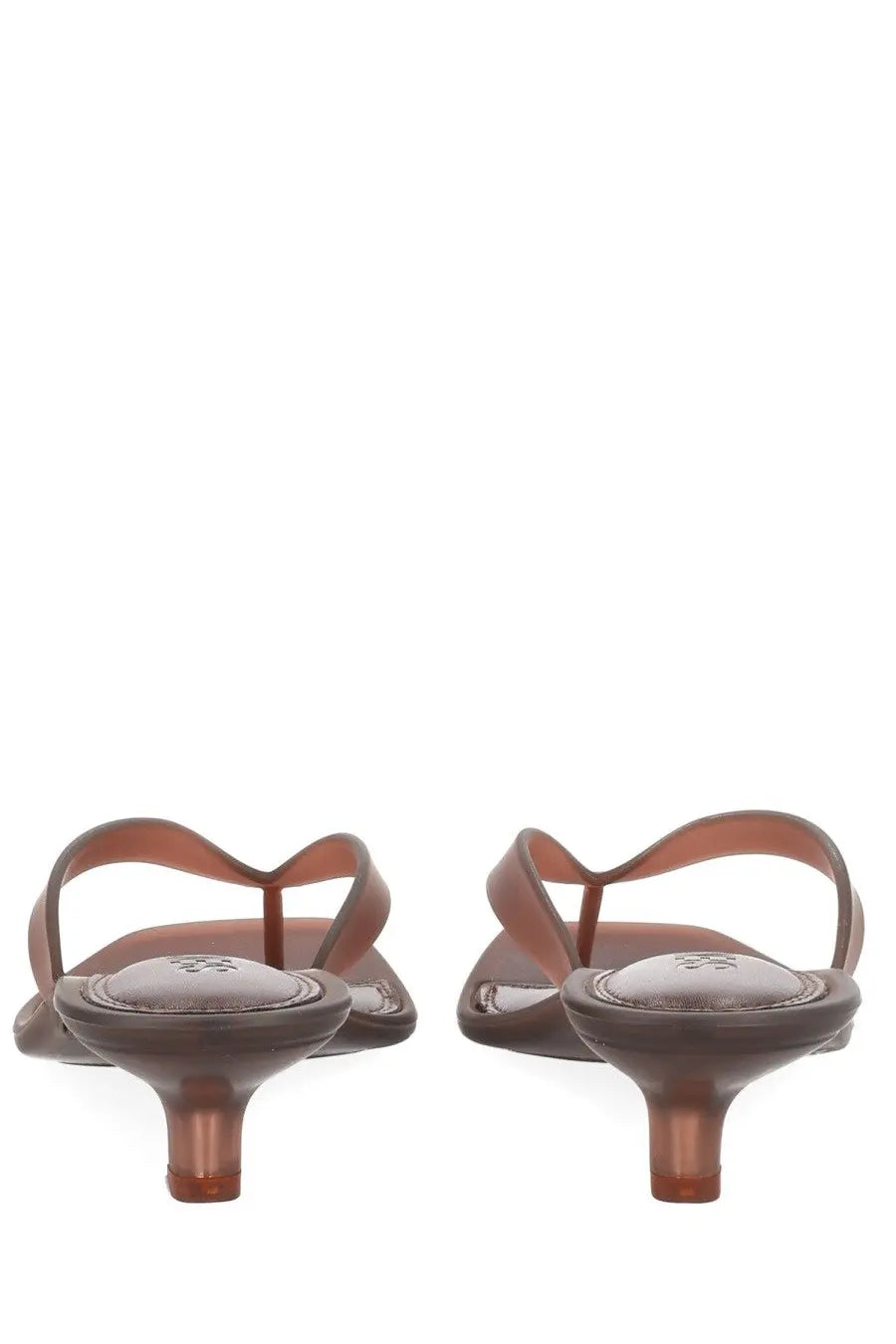 Brown rubber flip-flops senso women’s sandalo sonya with low translucent heel and subtle logo on the insole