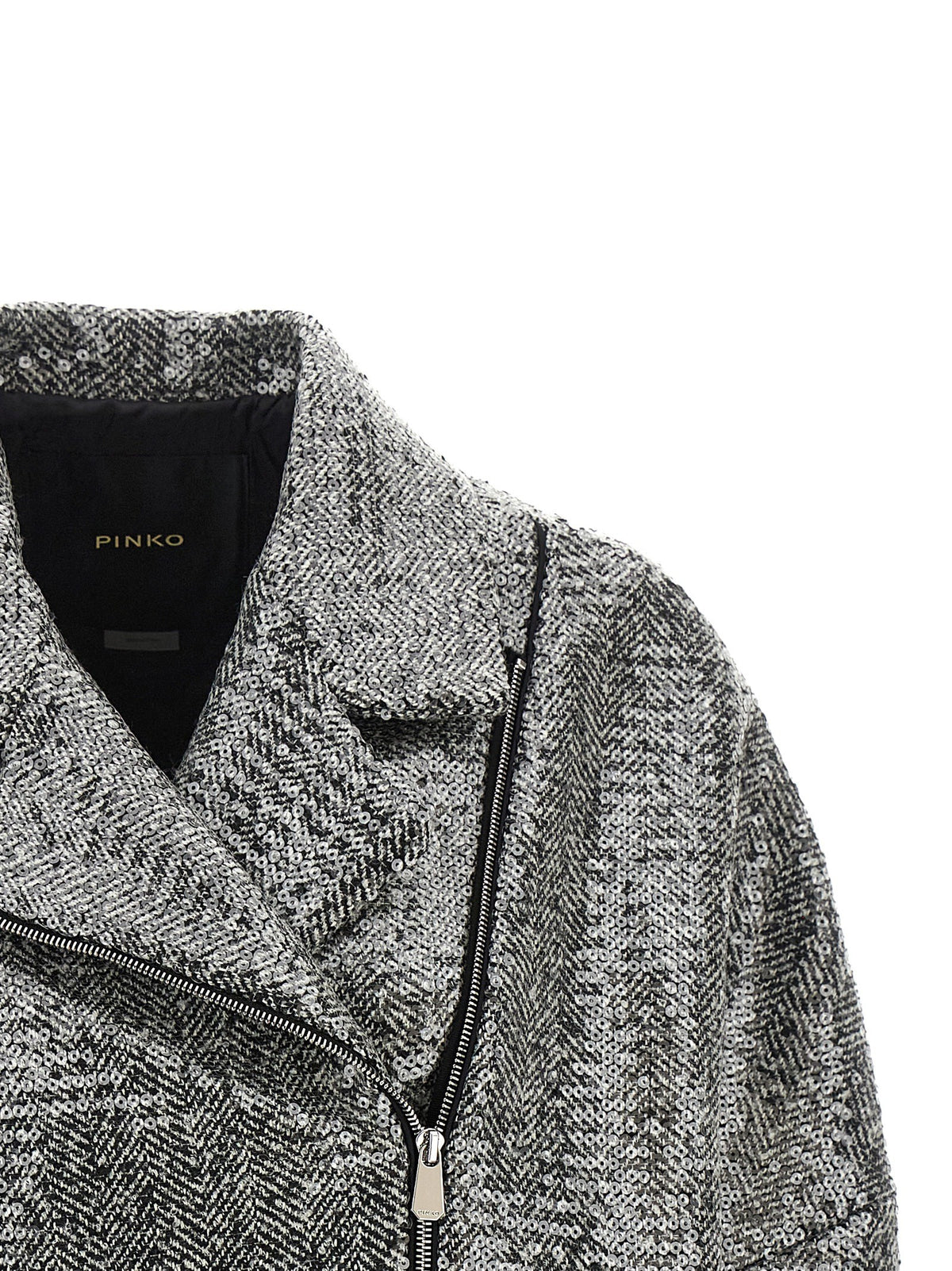 Pinko Sequin Caban Silver