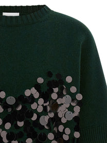 Nude Lucy Sequin Cropped Sweater Green
