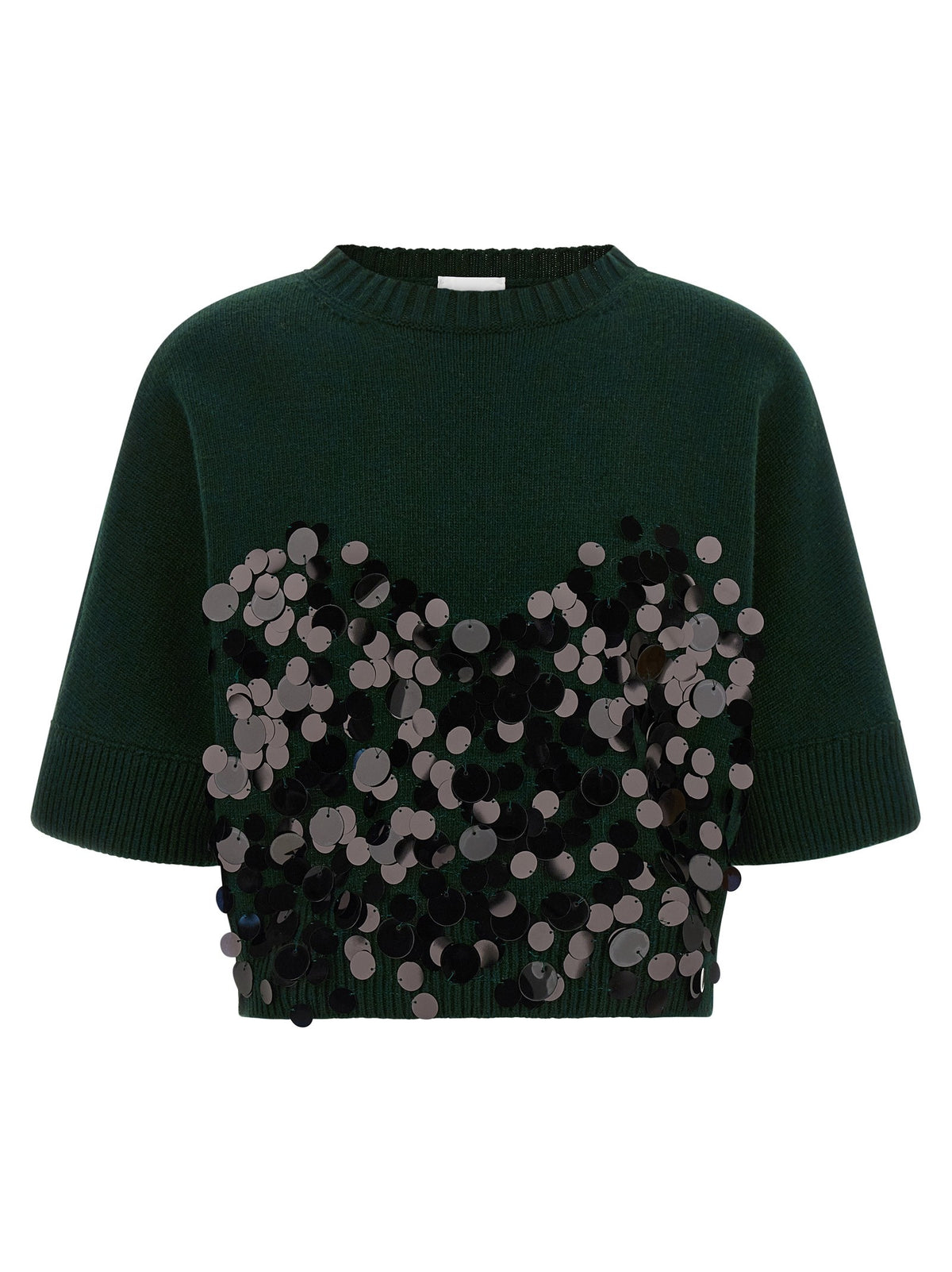 Nude Lucy Sequin Cropped Sweater Green