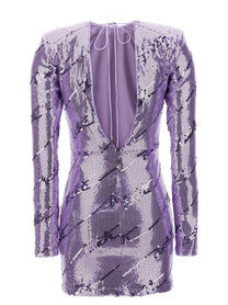 ROTATE Birger Christensen Sequin Mini Dress Purple