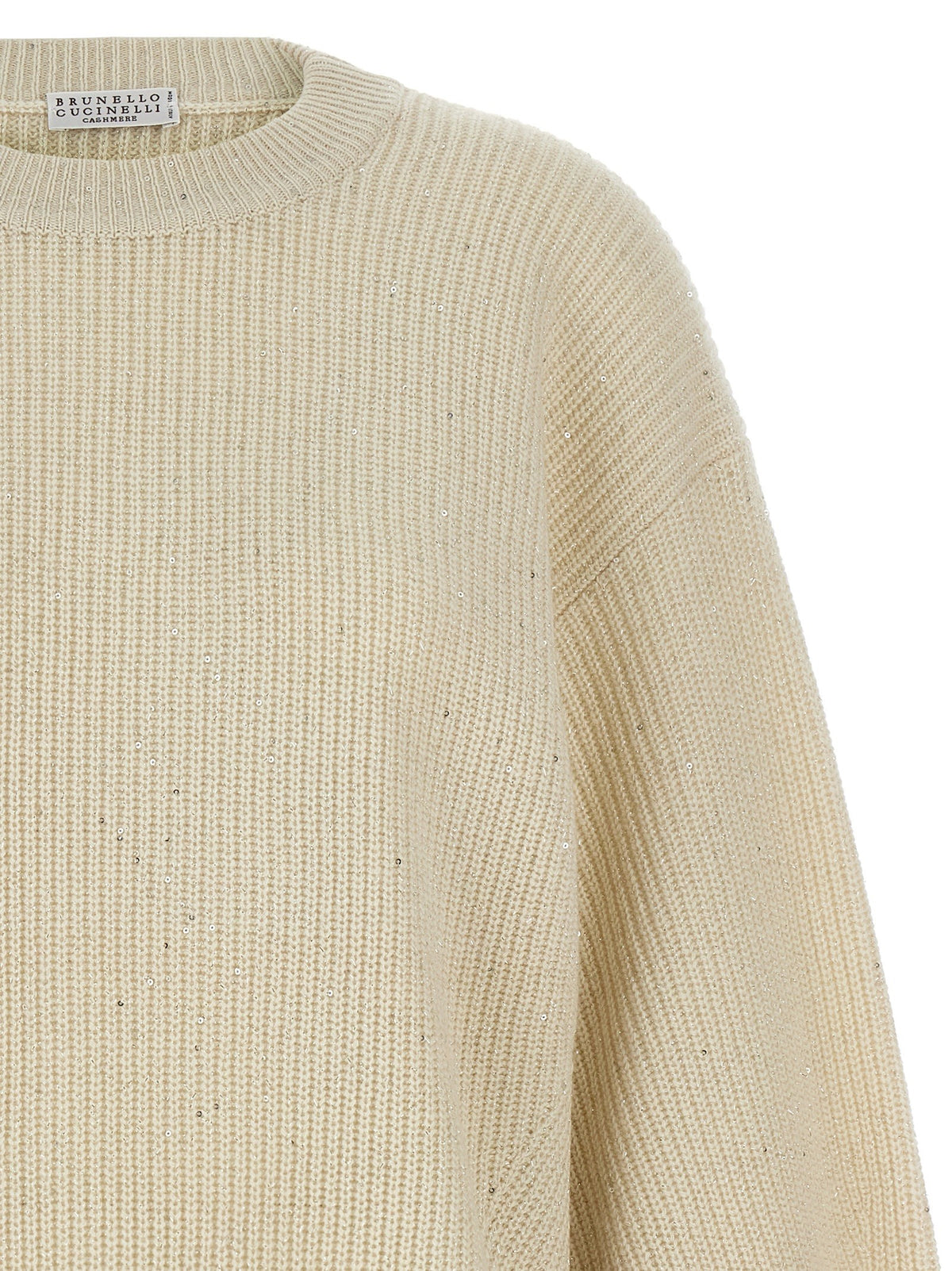Brunello Cucinelli Sequin Sweater White