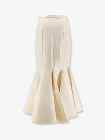 Actualee Women's Shantung Long Skirt White