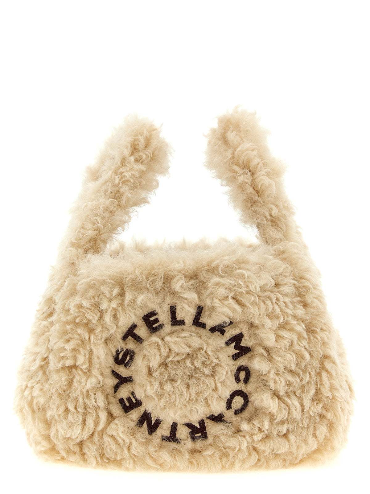 Stella McCartney Shearling Shoulder Bag Beige