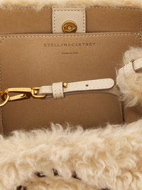 Stella McCartney Shearling Shoulder Bag Beige