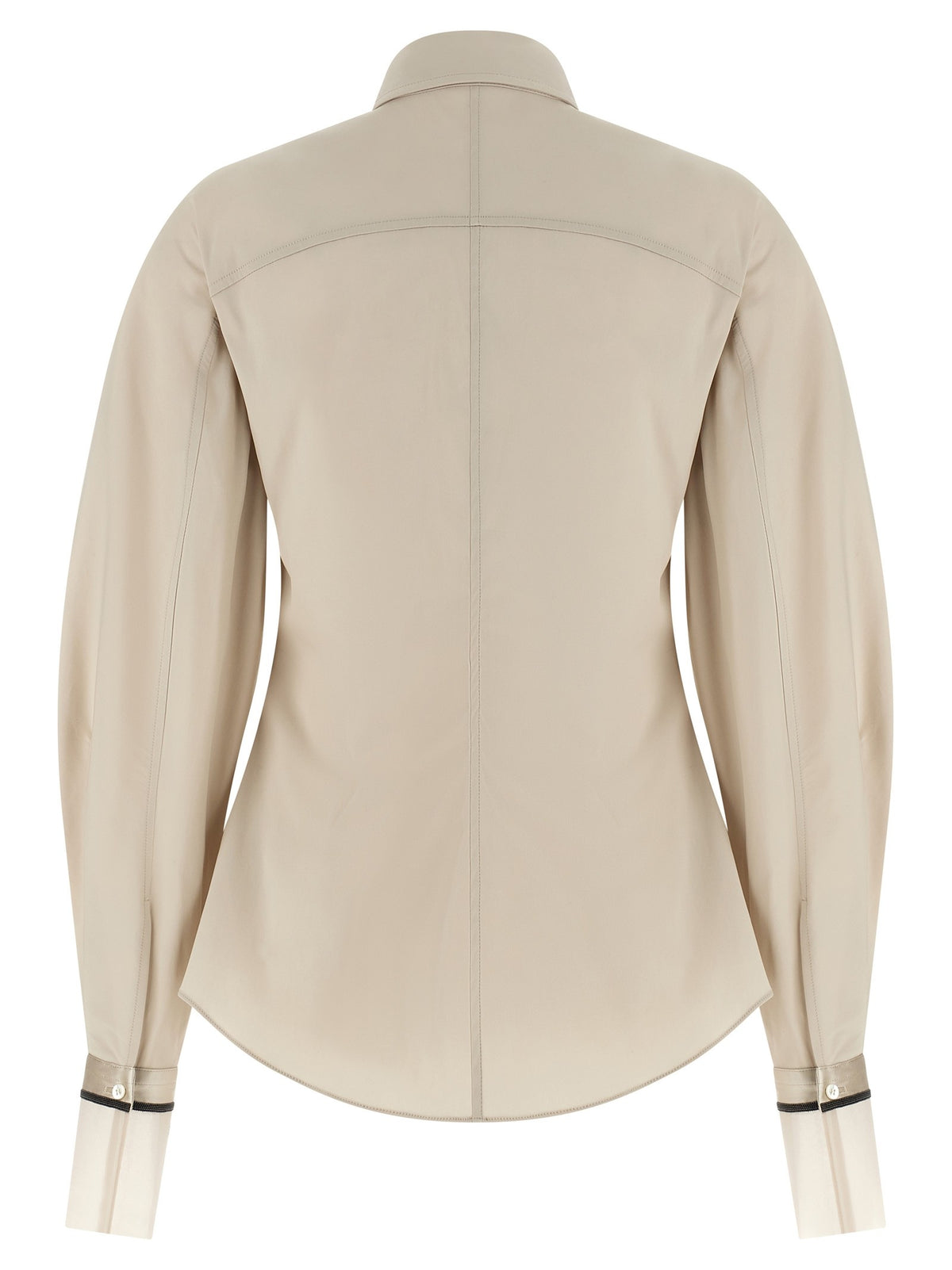 Brunello Cucinelli Shiny Cuffs Shirt Beige