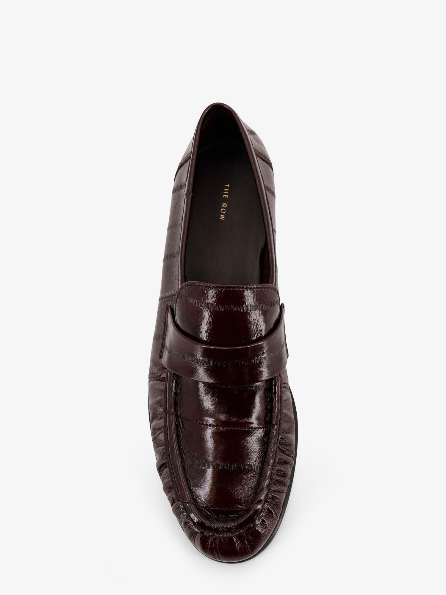 The Row Women's Shiny Leather Loafers Brown