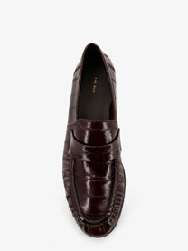 The Row Women's Shiny Leather Loafers Brown