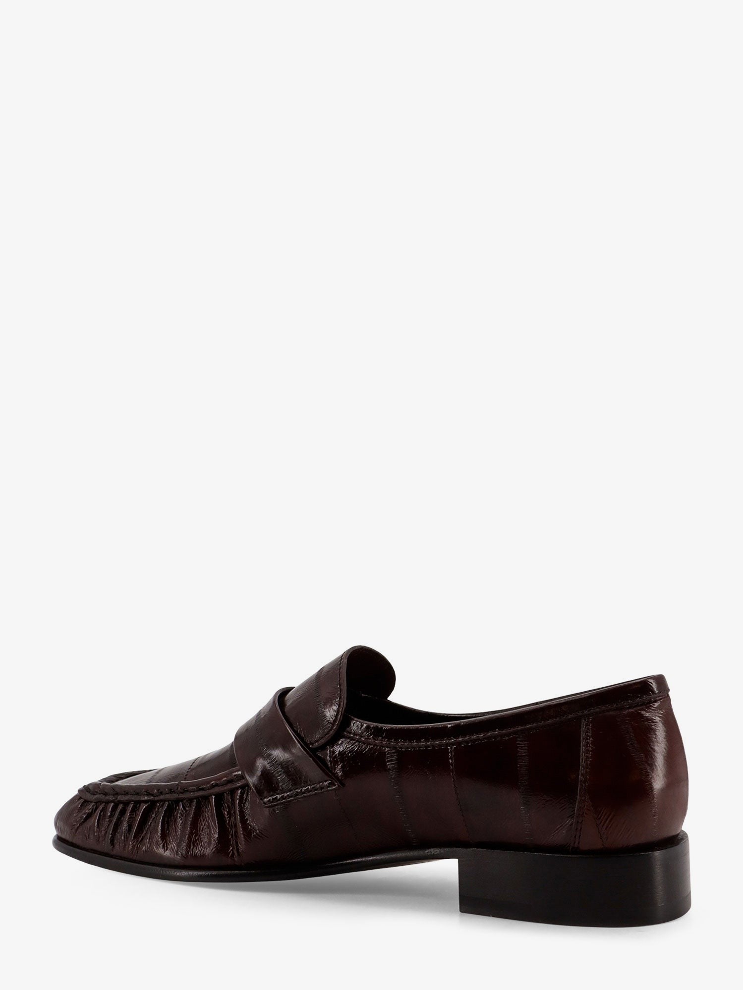 The Row Women's Shiny Leather Loafers Brown