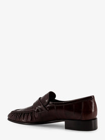 The Row Women's Shiny Leather Loafers Brown