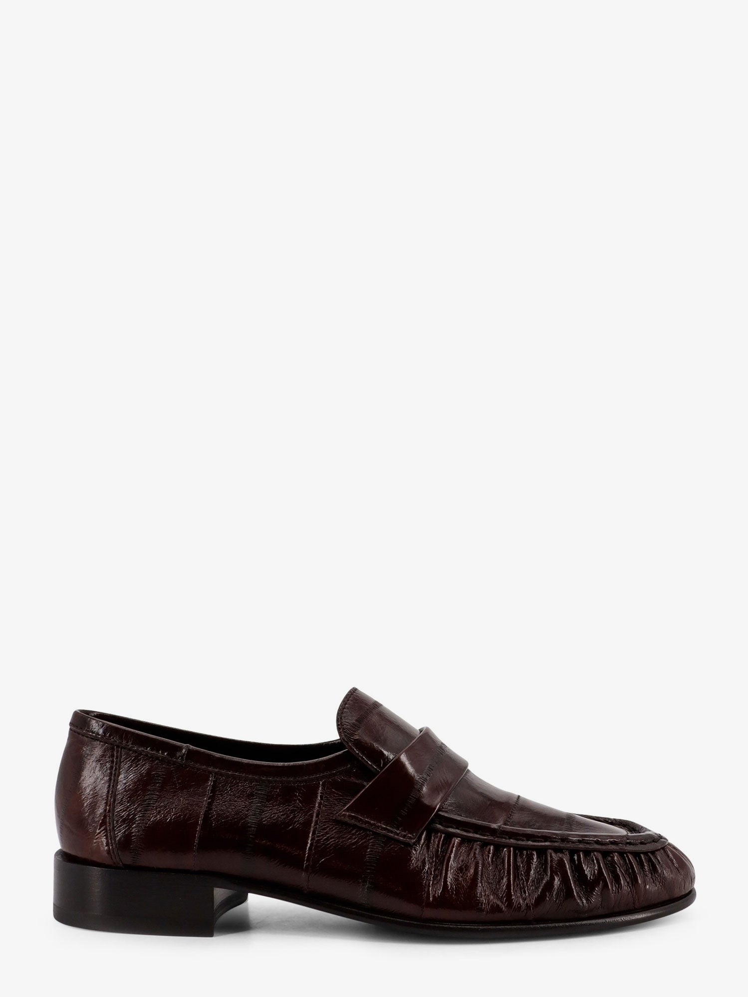 The Row Women's Shiny Leather Loafers Brown