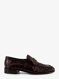 The Row Women's Shiny Leather Loafers Brown