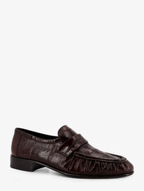 The Row Women's Shiny Leather Loafers Brown