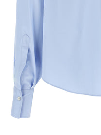 Brunello Cucinelli Shiny Trim Shirt Blue