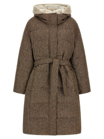 Brunello Cucinelli Shiny Zipper Pull Down Jacket Brown