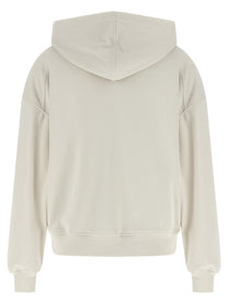 Brunello Cucinelli Shiny Zipper Pull Hoodie Beige