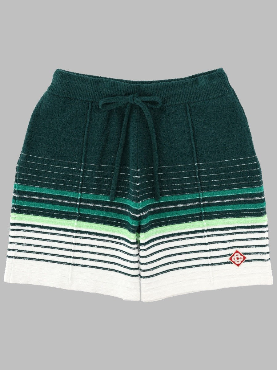 Casablanca Men's Shorts Righe Bouclé Green