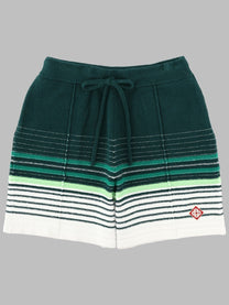 Casablanca Men's Shorts Righe Bouclé Green