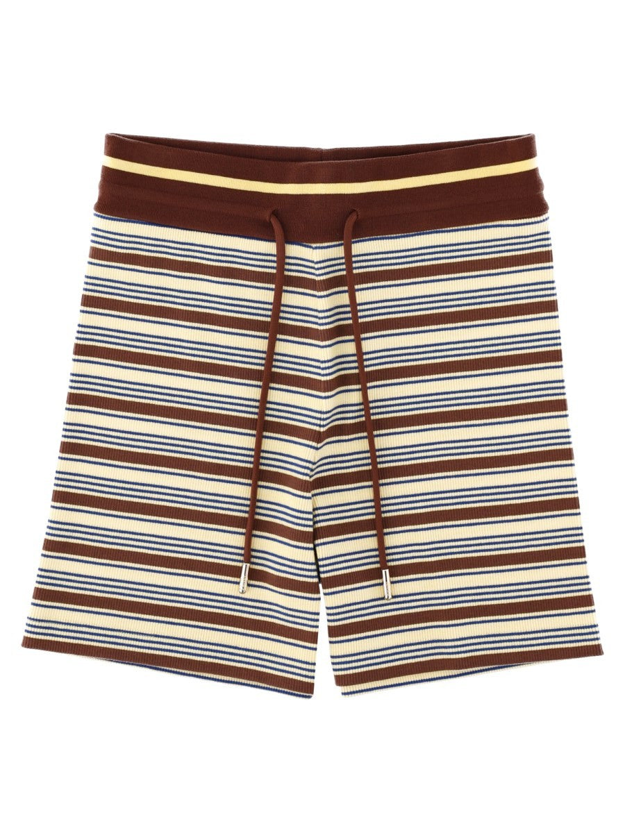 Fendi Women's Shorts in Maglia DI Cotone Righe Multicolor