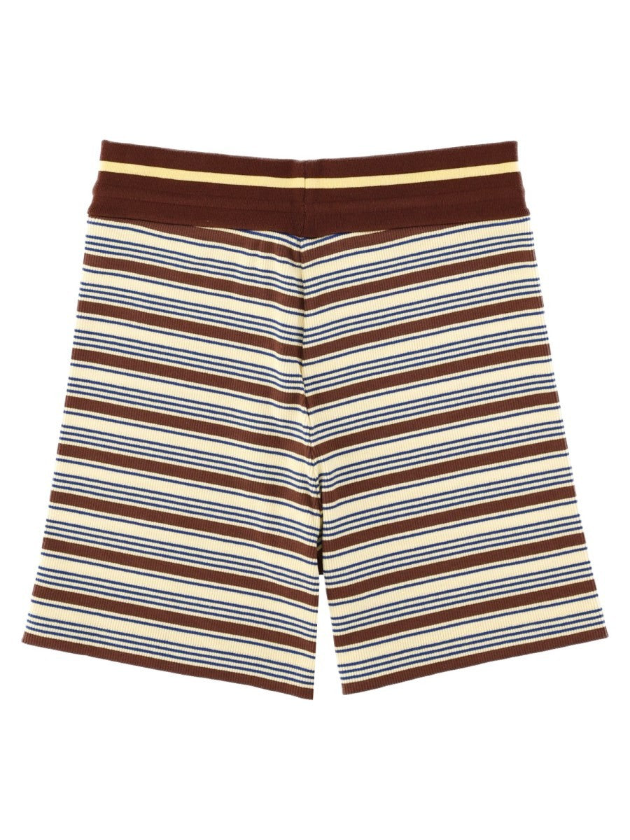 Fendi Women's Shorts in Maglia DI Cotone Righe Multicolor