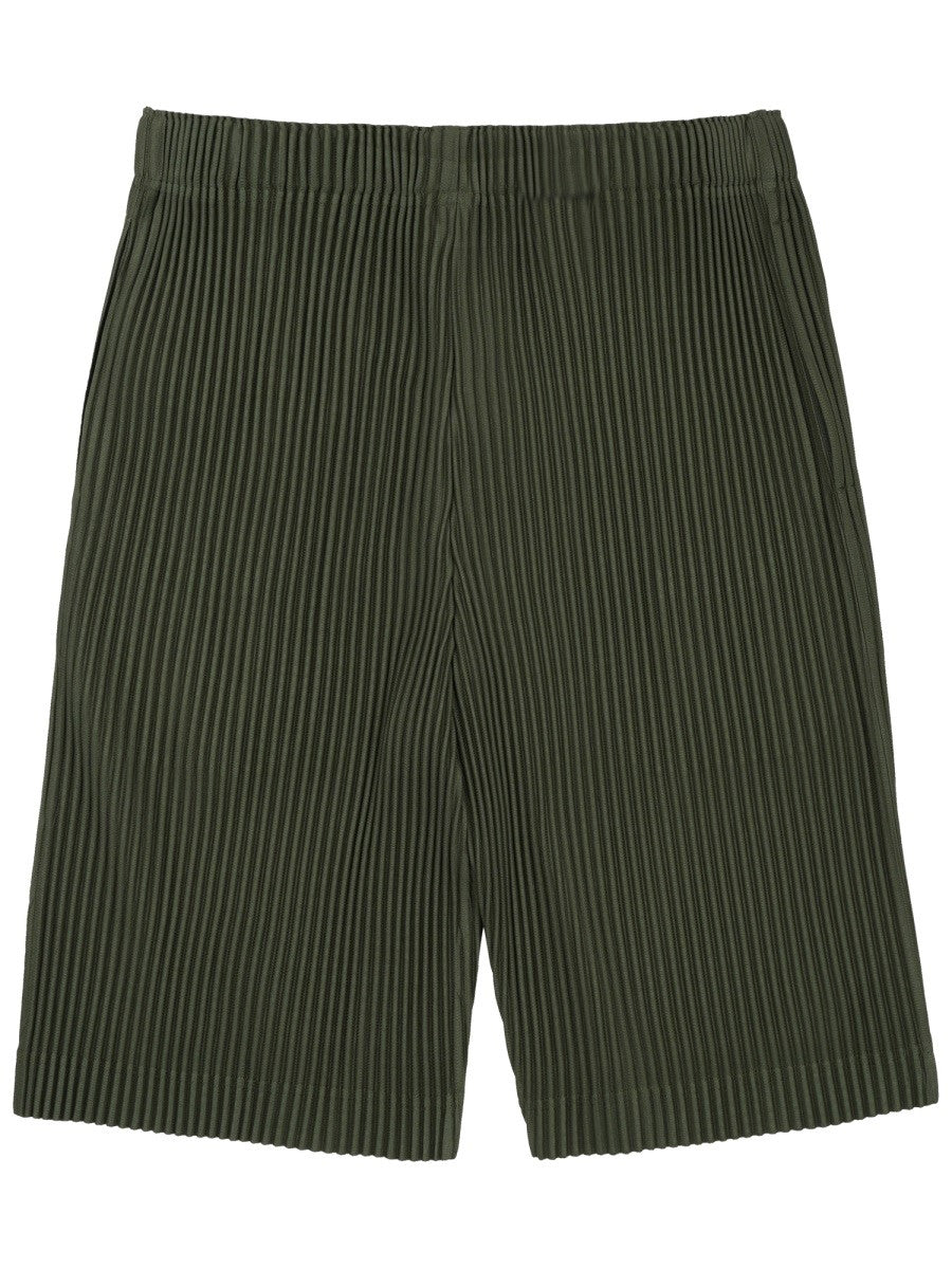 Homme Plisse Issey Miyake Men's Shorts Plissettato Green