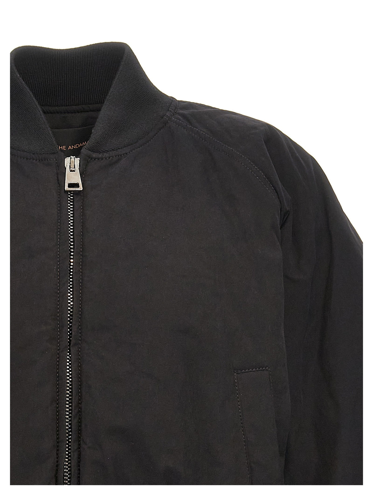 The Andamane Sierra Cropped Bomber Jacket Black