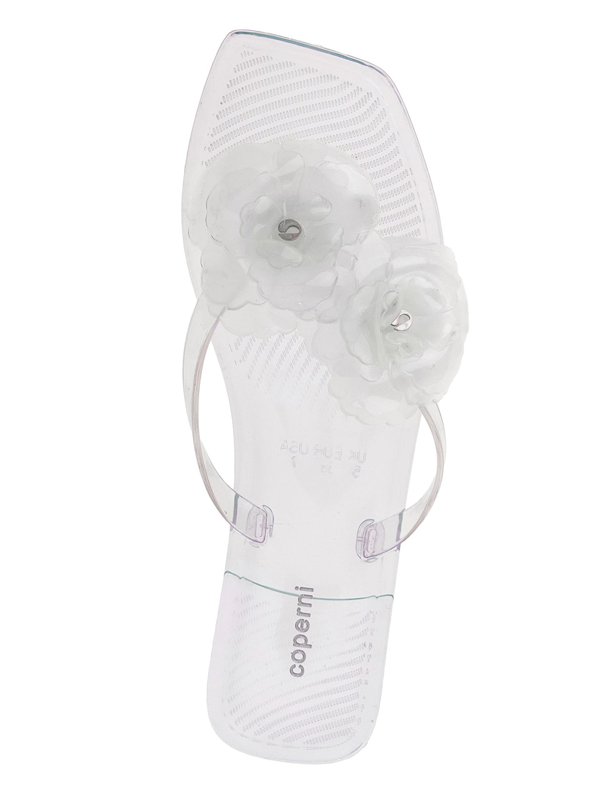Coperni Silicone Flower Flat Sandals Silver