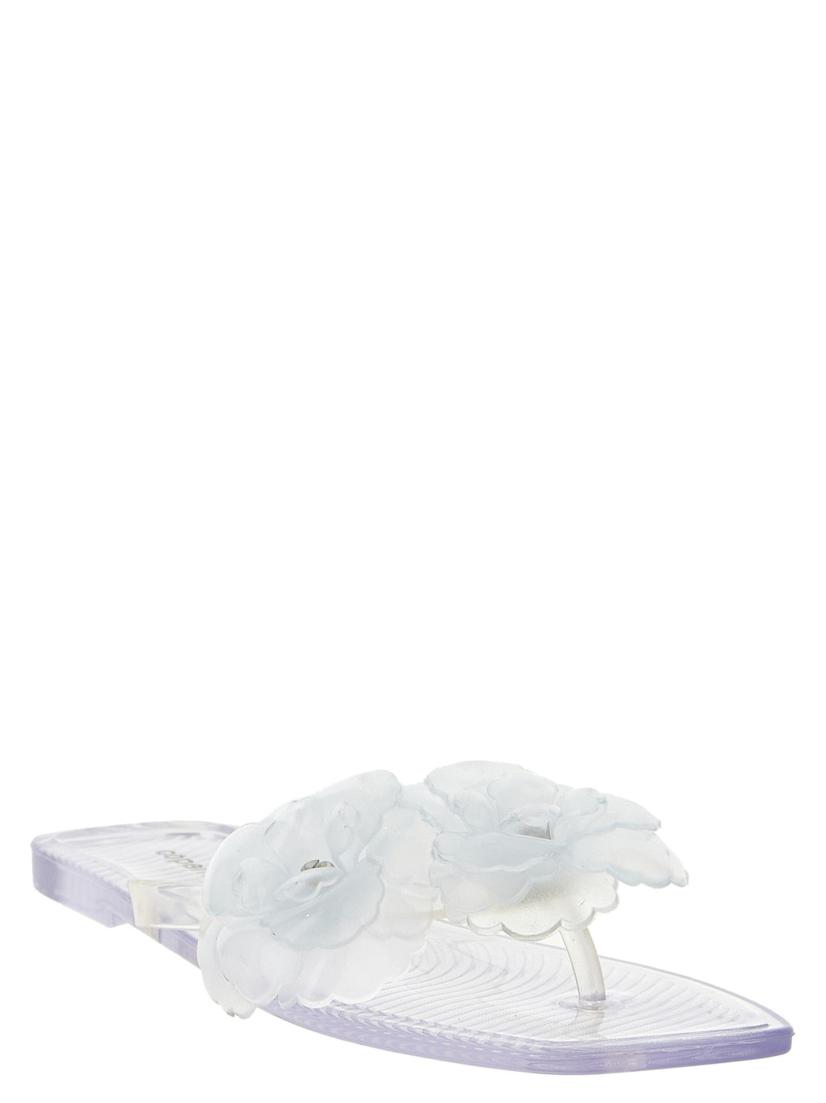 Coperni Silicone Flower Flat Sandals Silver
