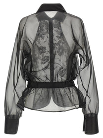 Ermanno Scervino Silk and Lace Shirt Black, view 2