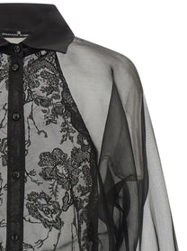 Ermanno Scervino Silk and Lace Shirt Black, view 3
