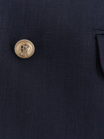 Brunello Cucinelli Men's Silk Twill and Linen Élavé Blazer Blue