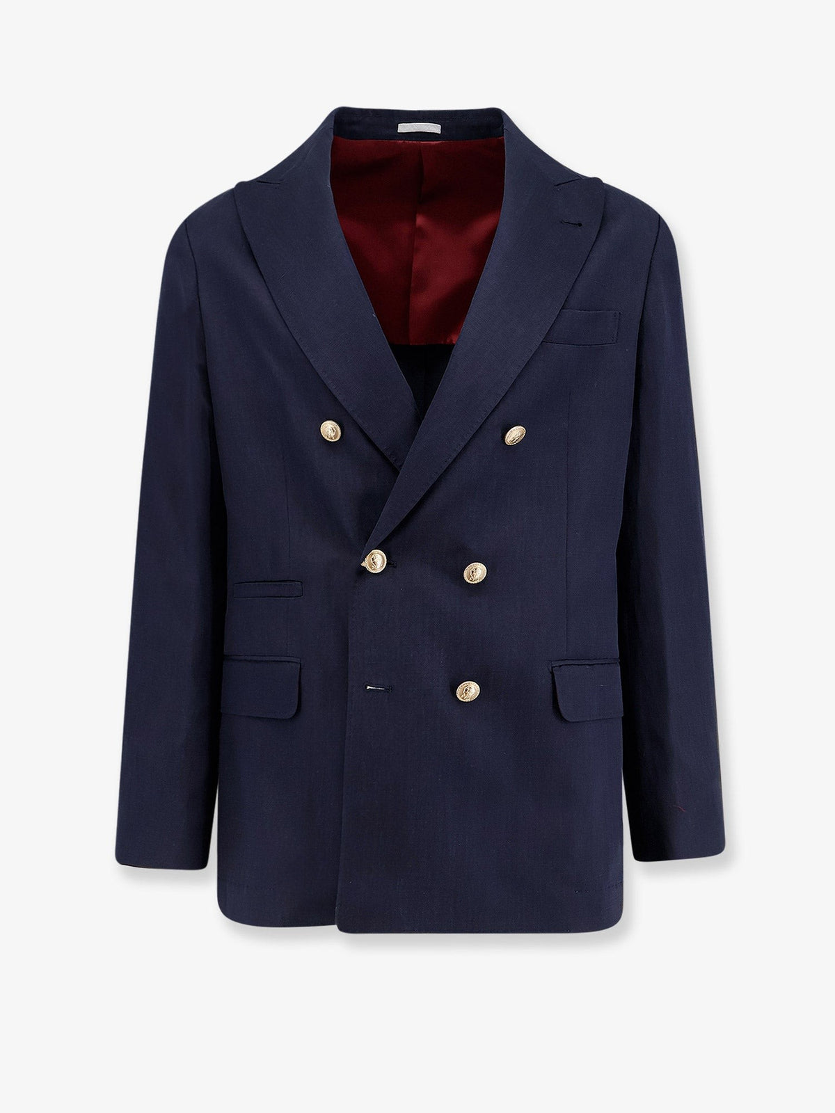 Brunello Cucinelli Men's Silk Twill and Linen Délavé Blazer Blue