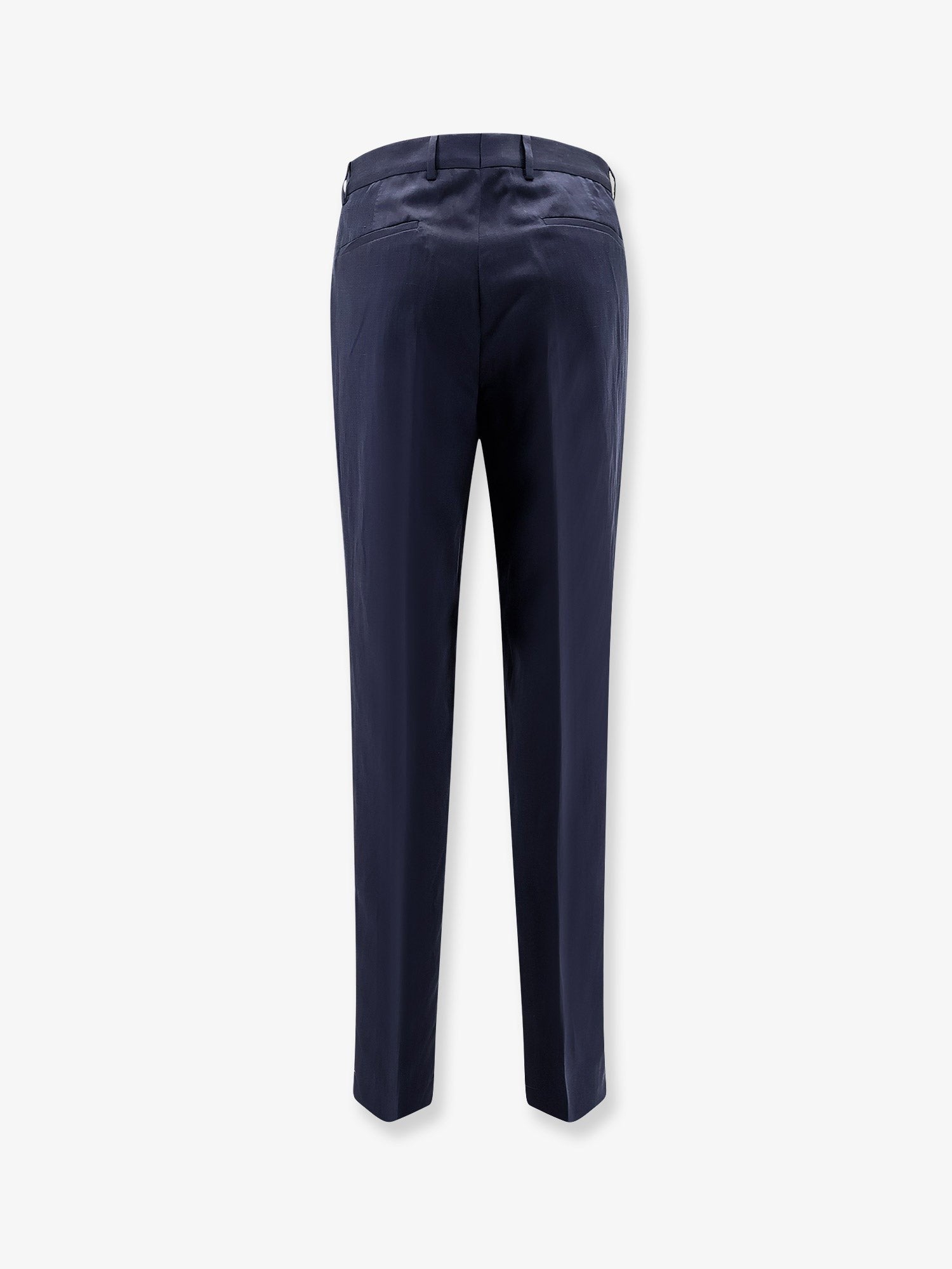 Brunello Cucinelli Men's Silk and Linen Trousers Blue