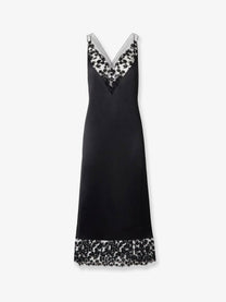 Fendi Women's Silk and Millefiori Lace Midi Dress Black