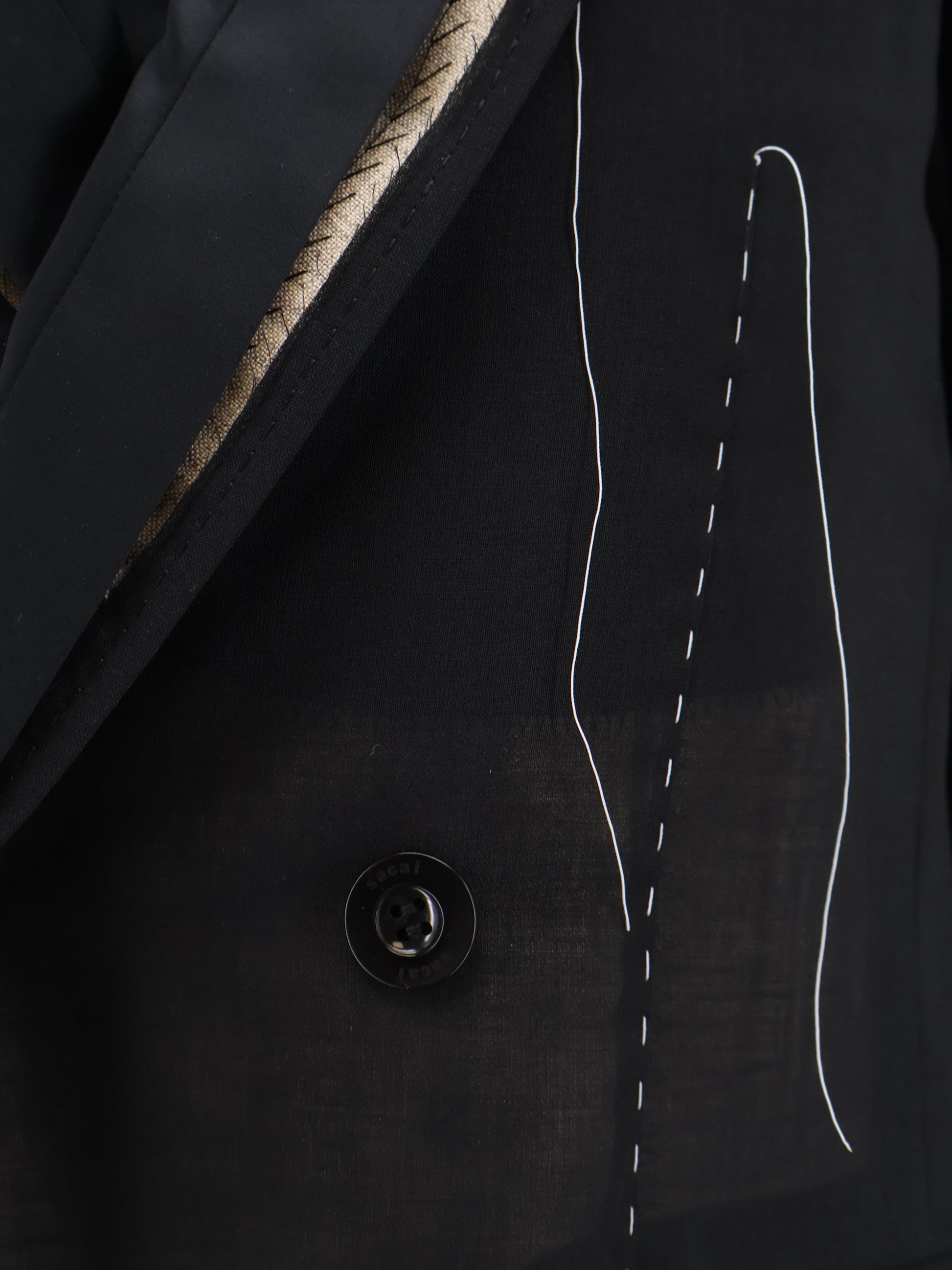 Sacai Women's Silk and Organza Blazer Black