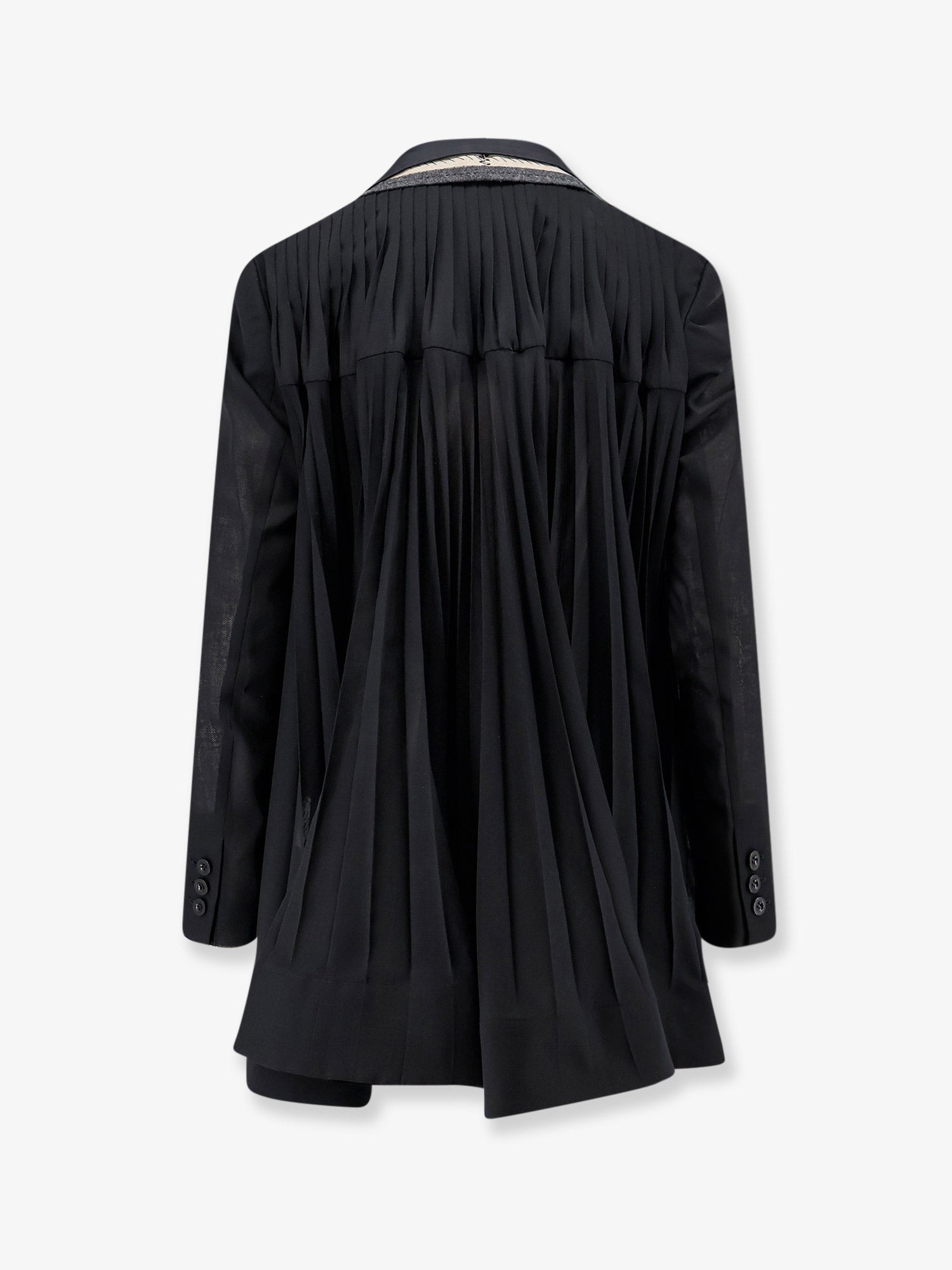 Sacai Women's Silk and Organza Blazer Black